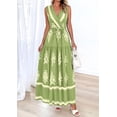 thumbnail image 6 of PRETTYGARDEN Womens Floral Maxi Dress Sleeveless Vneck Belt Ruffle Long Dresses Boho Summer Beach Vacation Clothes, 6 of 9