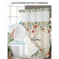 thumbnail image 4 of No Hook Cloth Fabric Shower Curtain with Snap in Liner, Red Blue Spring Floral Waterproof Shower Curtains Set with See Through Top Window, Rustic Pastoral Botanical Welcome Bath Curtains 72"x78", 4 of 6
