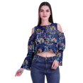 thumbnail image 1 of Moomaya Cold Shoulder Tops Shirts For Women Button Down Long Ruffle Sleeve Top, 1 of 4