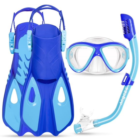 Equipo de Snorkel ACQCES para Niños de 5 a 15 Años con Máscara, Aletas y Snorkel