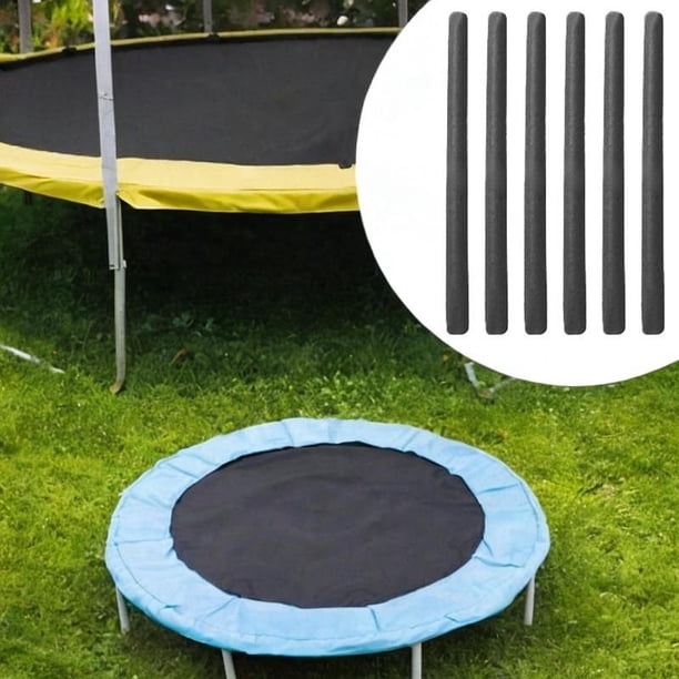 6 fundas de espuma para postes de trampolín y acolchado de tubo de espuma para tubos. Negro
