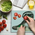 thumbnail image 3 of Sloth Cutting Board, Sluggish Wild Jungle Animal Eating Green Leaves Idle Indolent Fun Character, Decorative Tempered Glass Cutting and Serving Board, Large Size, Umber Ivory Green, by Ambesonne, 3 of 5