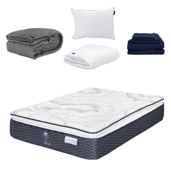 Colchón Queen Size Spring Air Dover Almohada One Protector Cloud Sábanas Softy Edredón Homy