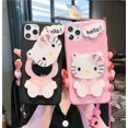 thumbnail image 2 of Funda de teléfono clásica Hello Kitty con espejo de maquillaje de dibujos animados Kawaii para 11 Iphone15pro 13 12 11 Pro Max Xs funda trasera para niñas, 2 of 4