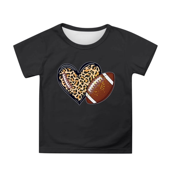 Yiyuu Summer Girls Casual Sports Tee Football Graphic Short Sleeve T-Shirt, Sizes 3-13