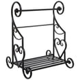 thumbnail image 3 of MyGift Gothic Paper Towel Holder Heart Scroll Metal Paper Towel Holder Stand with Slatted Condiment Shelf Rack, Black Decorative Kitchen Decor Accessories, 3 of 5
