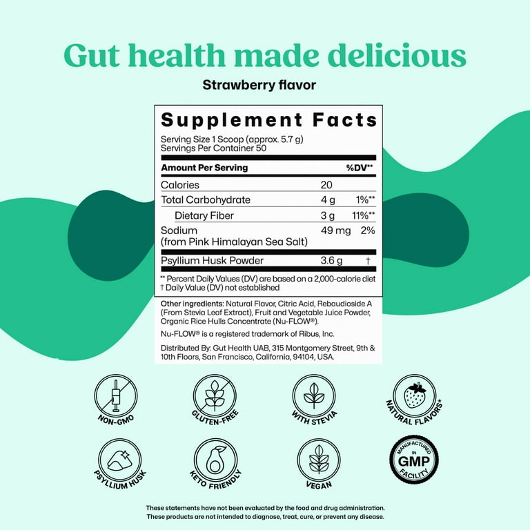 colonbroom glp-1 ingredients ColonBroom Psyllium Husk Powder, Cleanse for Bloating & Gut Health, Strawberry, 150 Servings