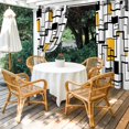 thumbnail image 3 of Outdoor Curtains for Patio Waterproof Yellow Black Lines Indoor/Outdoor Curtain Tiebacks Abstract Geometric Privacy Curtain Sun Block Grommet Drapes for Pergolas Gazebo Porch 2 Panel 54x108 Inch, 3 of 9