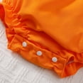 thumbnail image 4 of THDHVS Baby Girl Outfits,Newborn Girl Clothes,Newborn Baby Girl Bodysuit Sleeveless Halter Frill Romper Ruffled Hem One-piece Jumpsuit Orange 12-18 Months, 4 of 7