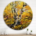 thumbnail image 2 of Designart 'Birches In Yellow Autumn Wood Forest' Country Circle Metal Wall Art 29x29 - Disc of 29, 2 of 5