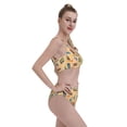 thumbnail image 6 of High Waisted Bikini Sets For Women, World Stamp Design Swimsuits Tummy Control, Two Pieces Bathing Suit, 6 of 8