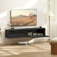 thumbnail image 2 of HOMCOM Wall Mounted TV Stand with Storage, Floating Media Console, Black, 2 of 10