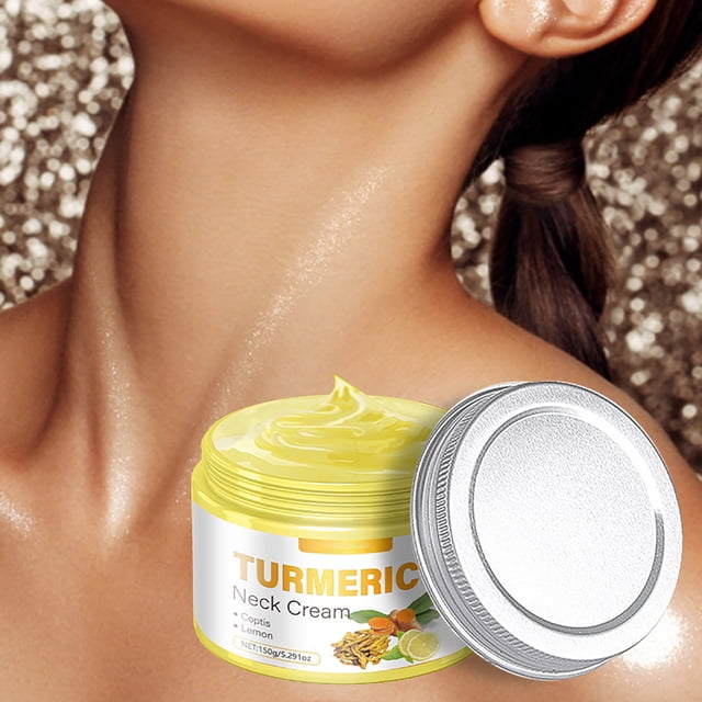 Cúrcuma Coptis Crema de Cuello de Limón para Mujer | Hidratante Reafirmante Lifting Antiarrugas | Iluminador, Calmante, Nutritivo para todo tipo de pieles | 150g | Tratamiento de estiramiento de la