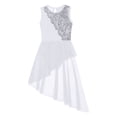 thumbnail image 4 of Alvivi Kids Girls Sequined Sleeveless Lyrical Latin Dance Dress Gymnastic High Low Skirt, 4 of 7
