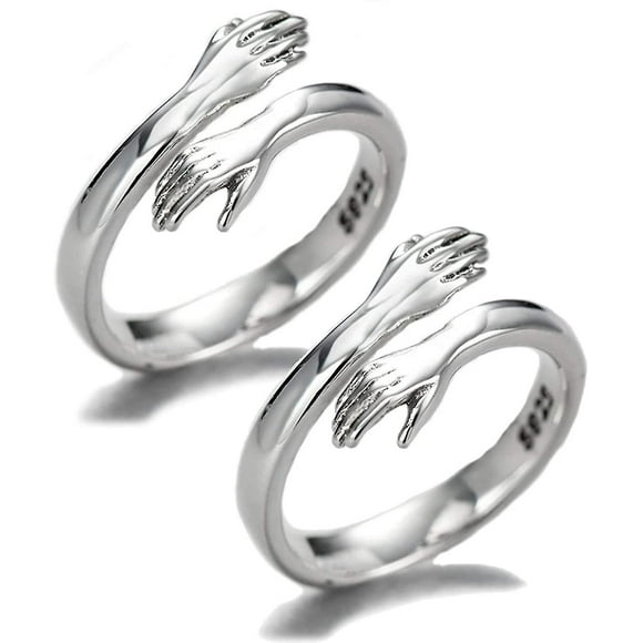 Couple Hug Ring, 925 Sterling Silver Huging Ring For Couple Women Girls Jewelry