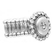 BODY ACCENTZ Silver Color adjustable rhinestone snaps ring fit 12mm snap button charms
