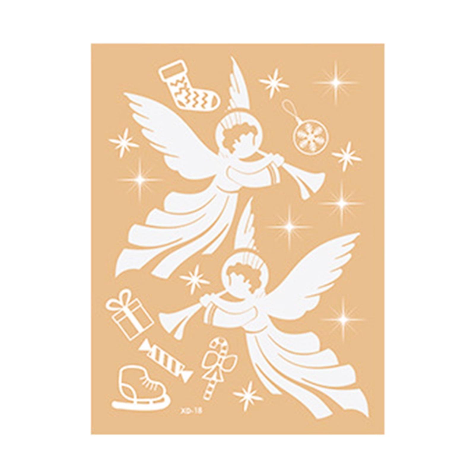 Dserhfy 1 Set DIY Nice-looking Christmas Stickers Christmas Snowman Santa Claus Pattern Non-adhesive Static Stickers Party Supplies