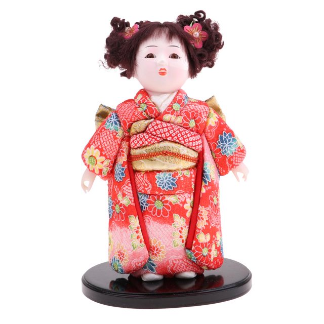 de cola de kimono japonés frágil de 9 pulgadas, de orientales, modelo oriental, colección de decoración para hogar Hugo Muñeca antigua del traje de 9inch