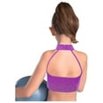 thumbnail image 4 of Haitryli Girls Sparkle Rhinestone Crop Top Halter Neck Sleeveless Vest For Gymnastics Ballet Performance Purple 10, 4 of 6