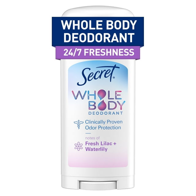 Desodorante en barra Secret para todo el cuerpo, color lila y nenúfar para mujer