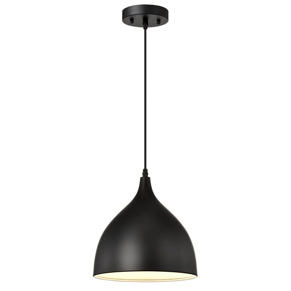 RADIANCE goods Industrial 1 Light Textured Black Mini Pendant Ceiling Fixture 10" Wide