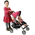 thumbnail image 3 of The New York Doll Collection Child 18'' Heart Design Doll Twins Stroller, Black Pink, 3 of 6
