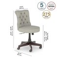 thumbnail image 3 of Bush Furniture Fairview Mid Back Tufted Office Chair in Light Gray Fabric, 3 of 5