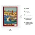 thumbnail image 2 of Collioure France - Eastern Pyrenees - Railways Paris-Orleans-Midi - Vintage Travel Poster by E. Paul Champseix 1934 - Japanese Unryu Rice Paper Art Print 24 x 32 in, 2 of 4