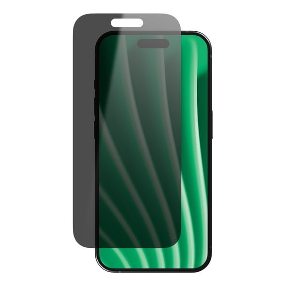onn Privacy Glass Screen Protector for iPhone 16 Pro, Made with Durable Glass by Corning, with Easy Application Tray