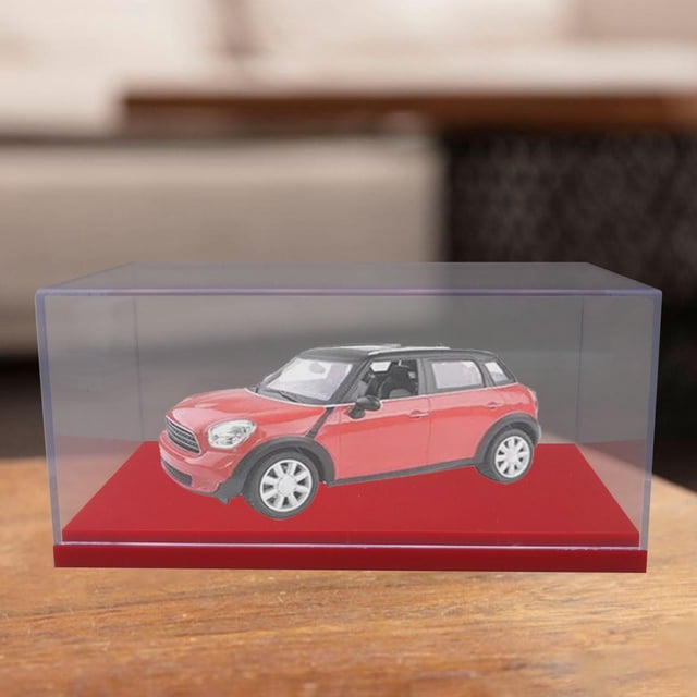 Exhibición de Modelos de Automóviles a Escala 1:64, Soporte de Exhibición de Colección, Organizador Apilable de Protección, Caja de Colección para Est rojo