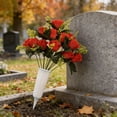 thumbnail image 6 of QuanTara Bouquet of Peacock Roses Artificial Flowers, for Overseas Cemetery Decoration and Holiday Decorations, 12x8x8in, 0.8lb, 6 of 8