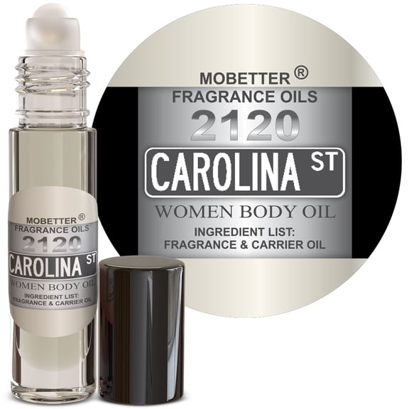 MOBETTER FRAGRANCE OILS 2120 Carolina Street Women Perfume Body Oil, Floral Woody Musk fragrance for women, Uncut, Travel Size, Long Lasting