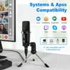Condenser Microphone for Computer USB/USB-C Studio Mic Video Conferencing Voice Recording Video Chatting KTV Karaoke Mic with Stand for Desktop PC Phone