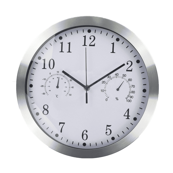 Horloge Murale Étanche Rétro d'Intérieur / Extérieur avec Thermomètre, Horloge Murale à Quartz Décoration Maison / Patio