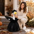 thumbnail image 2 of PiGOGI Halloween Black Winged Witch Goose Outfit for 23 Inch Porch Lawn Statue Witch Hat and Cape Set Funny Outdoor Garden Patio Yard Holiday Party Decor, 2 of 6