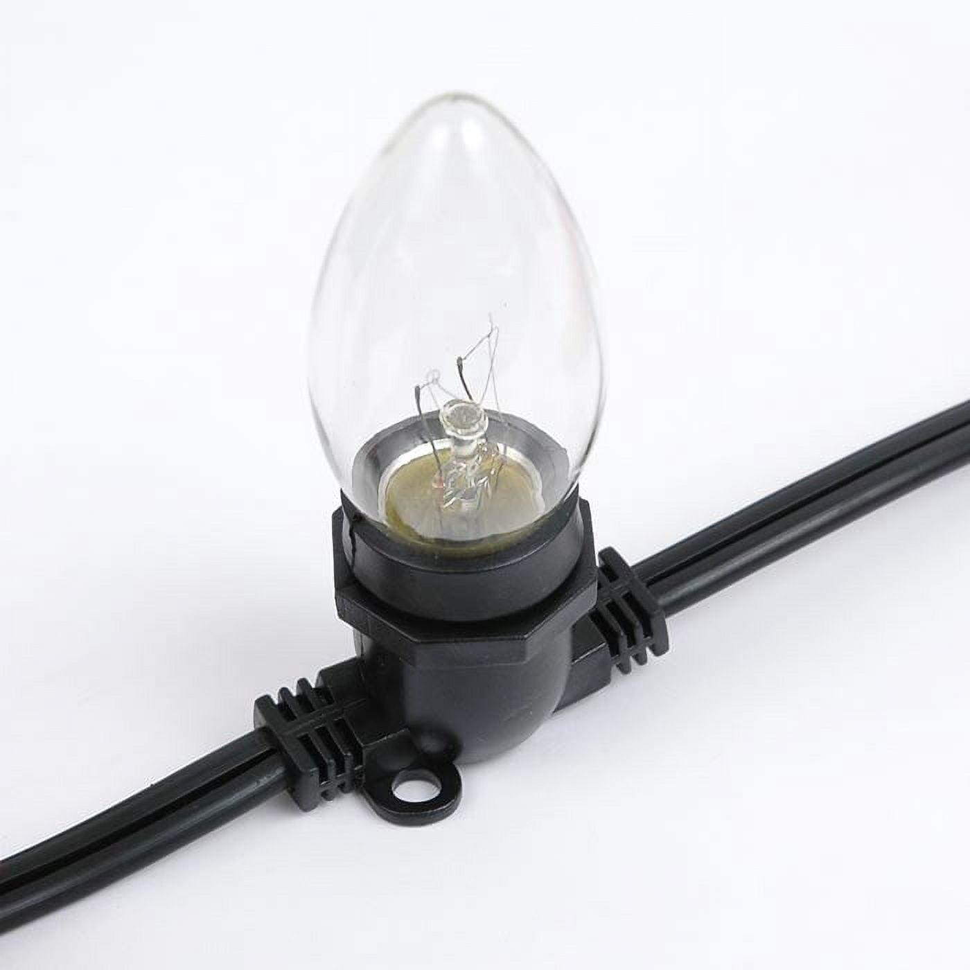 Novelty Lights E17 Intermediate Base 264 Bulbs Socket String Black Wire 330 Feet (Bulbs Not Included)