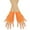 Orange, variant on Elainilye Fashion Christmas Gloves For Women Short Fingerless Fishnet Lace High Elasticity Gloves Mitten For Party,Orange