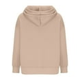 thumbnail image 6 of 2025 Christmas Baggy Hoodies Ladies Letter Print Graphic Sweatshirt with 2 Pockets Casual Pullover Tops Loose (S, Khaki 01), 6 of 6