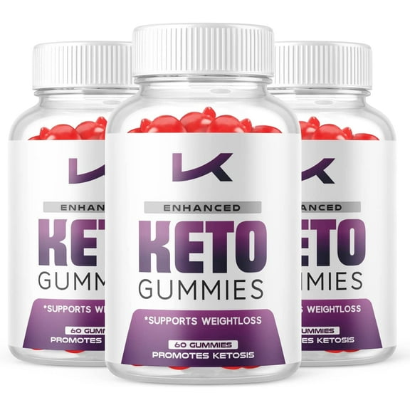 (3 Pack) Enhanced Keto ACV Gummies - Supplement for Weight Loss - Energy & Focus Boosting Dietary Supplements for Weight Management & Metabolism - Fat Burn - 180 Gummies