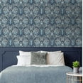 thumbnail image 5 of NextWall  Bird Ogee Peel and Stick Wallpaper 20.5 in. W x 18 ft. L - Navy & Sky Blue, 5 of 8