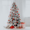 thumbnail image 5 of Gran árbol de Navidad de PVC blanco con nieve encriptado de lujo con soporte para el hogar, centro comercial al aire libre, sala de estar, fiesta, decoración navideña, 5 of 5