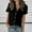 B248 Black womens summer tops clearance under $5, variant on Women Tops under $5! Cagogo Womens Linen Button Down Shirts Short Sleeve Cotton Button-up T-Shirts Collared V Neck Summer Casual Blouses Gauze Tops Blusas Casuales de Mujer Bonitas
