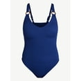 thumbnail image 5 of Time and Tru Women's and Women’s Plus Crinkle Plunge One-Piece Swimsuit, Sizes XS-3X, 5 of 5