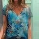 thumbnail image 2 of Moda Mujer Cuello en V Manga corta Impresión Jersey Blusas sueltas Tops Camiseta OAVQHLG3B Store lin121212, 2 of 4