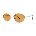 thumbnail image 4 of Trendy Hustler Snug Oval Hipster Metal Rim Sunglasses Silver - Orange, 4 of 8