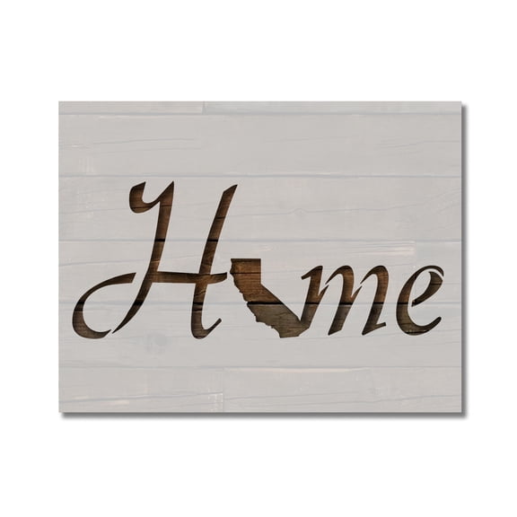California State Stencil Home Love Template Reusable 8.5 x 11 for Painting on Walls, Wood, Etc. By Stencilville