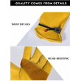 thumbnail image 3 of Par de guantes de trabajo de cuero para hombre, con abrazadera de bola y cinta adhesiva, hechos de fibra de cuero de vaca (amarillo （25 * 12 cm) oso de fresa Electrónica, 3 of 5