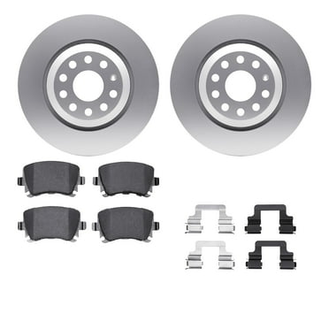 Dynamic Friction Company Rear Geospec Brake Rotors with 5000 Euro Ceramic Brake Pads includes Hardware 4612-74020