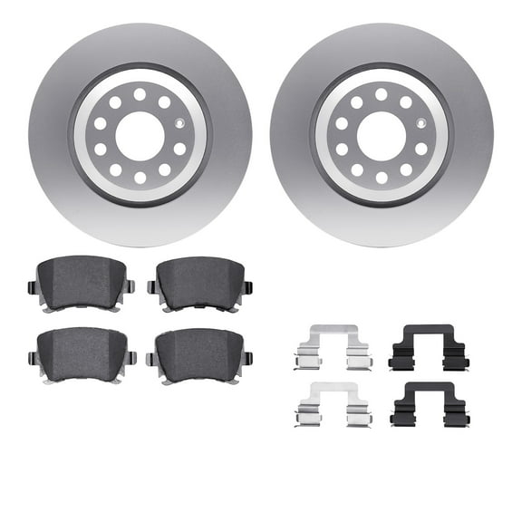 Dynamic Friction Company Rear Geospec Brake Rotors with 5000 Advanced Brake Pads includes Hardware 4512-74121
