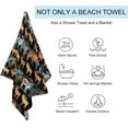 thumbnail image 2 of Beach Towel Sand Free 31x51 Inch, Odorless Quick Dry for Retro Style Reindeer Deer Black Towel for Pool Surfing, Lightweight Bath Towel for Vacations, Large Swim Towel, 2 of 13